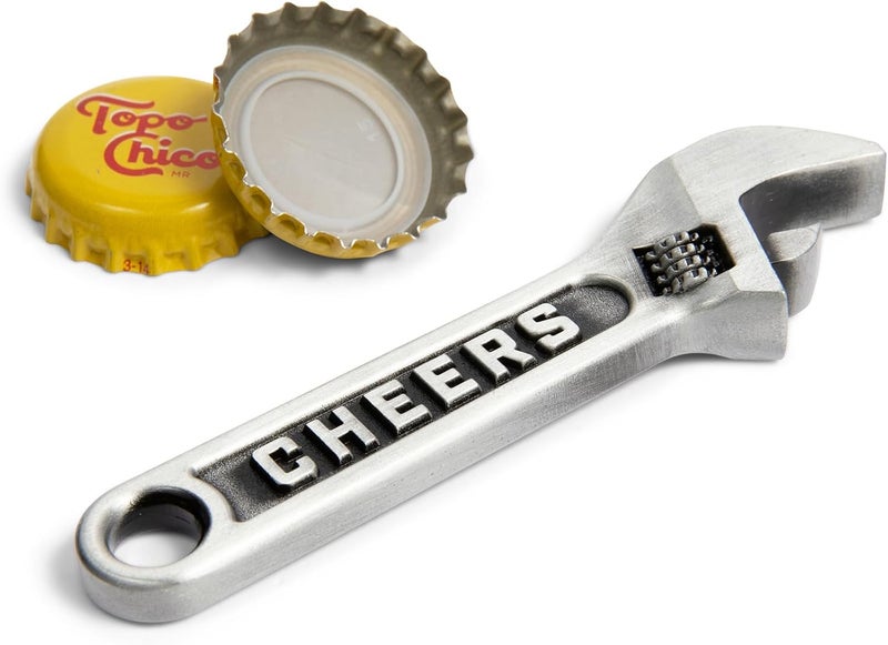Itera Wrench Bottle Opener - Heavy Duty Beer & Soda Cap Opener - Unique Bar Tool Gift for Men - Multitool Kitchen Gadget (Antique Silver) - Image 4